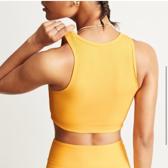 Bandier X Year of Ours Gold Ribbed Sports Bra - Picture 2 of 6
